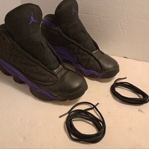 Purple and black Jordan 13's, size 6.5Y